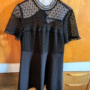 Zara Black Lace Detail Top